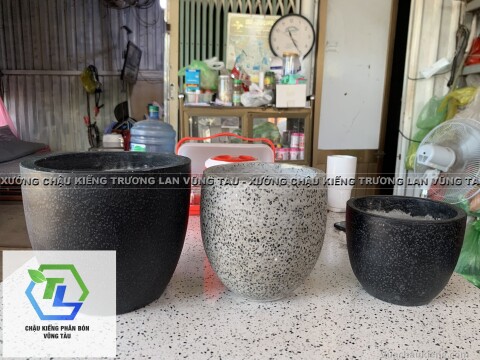 Chậu Đá Mài Tròn Trứng Để Bàn