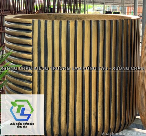 Chậu Lu Tròn Đáy Bằng Sọc Dọc
