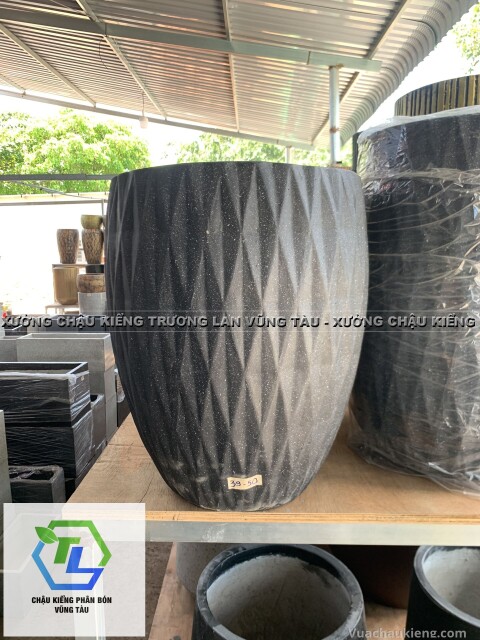 Chậu Tròn Bo Đáy Vân Kim Cương